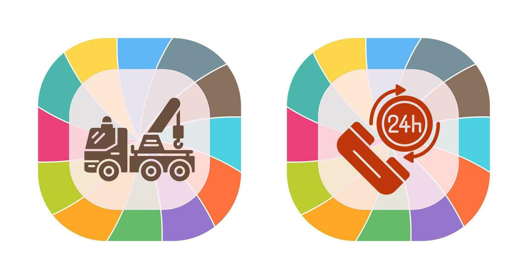 Crane and 24h Icon vector