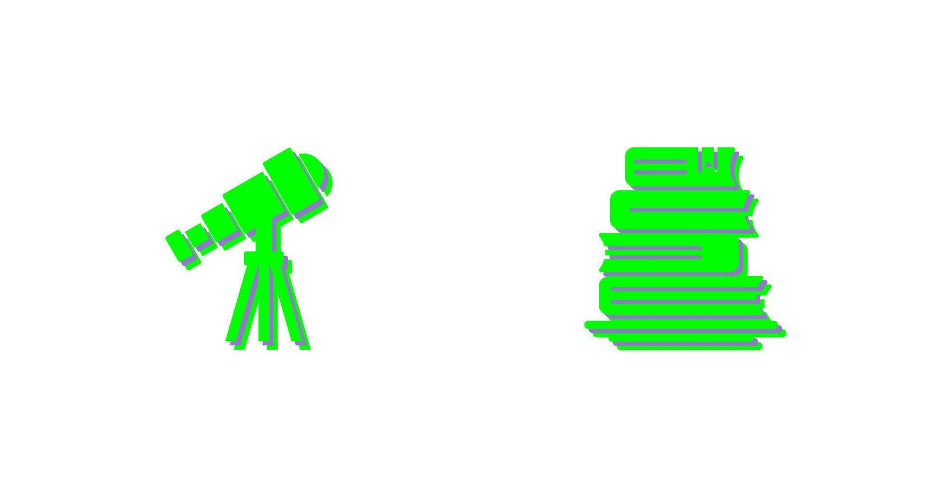 Telescope and BooksSnack and Money Icon vector