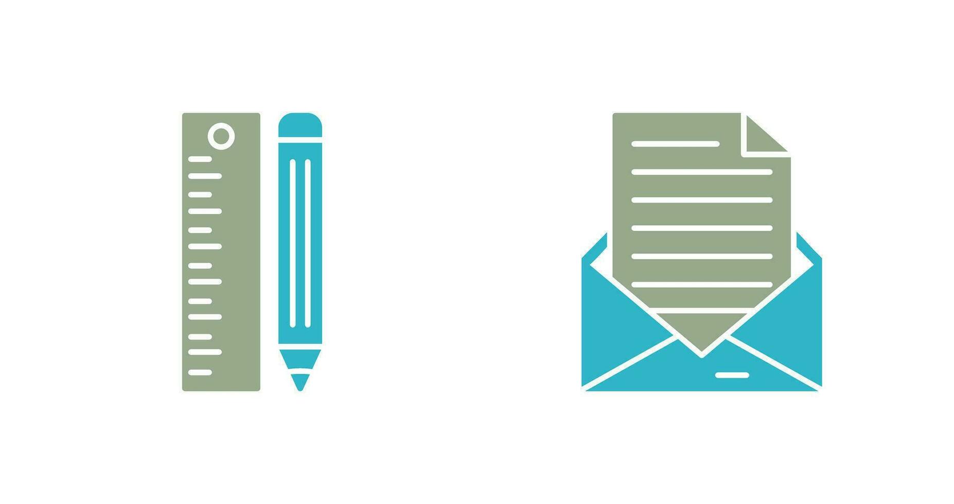 Ruler and MailSnack and Money Icon vector