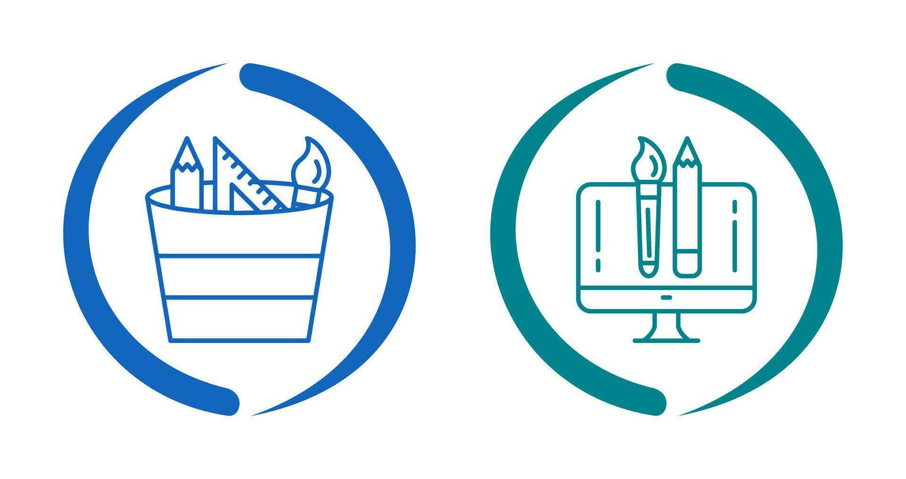 graphic tools and creative design Icon vector