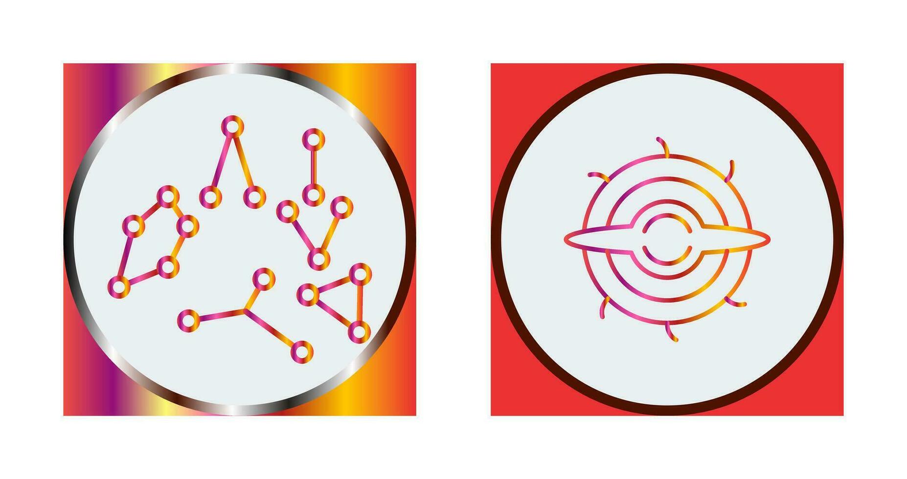 constelación y agujero negro icono vector