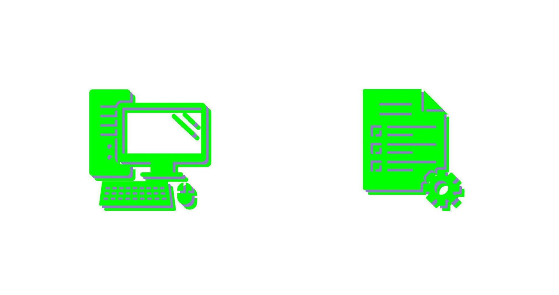 Computer and Test Icon vector