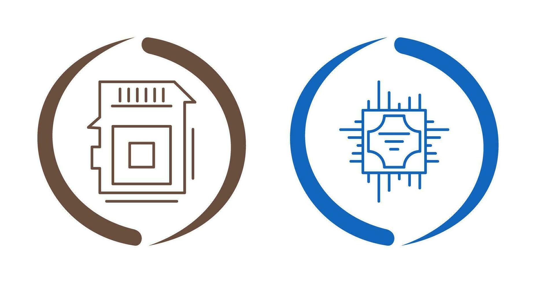 Sd Card and Cpu Icon vector