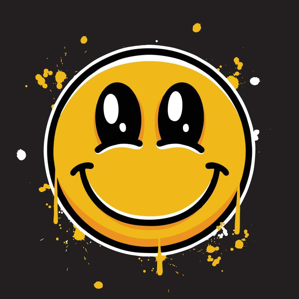vector graffiti hand drawn smile emoticon designs for streetwear illustration