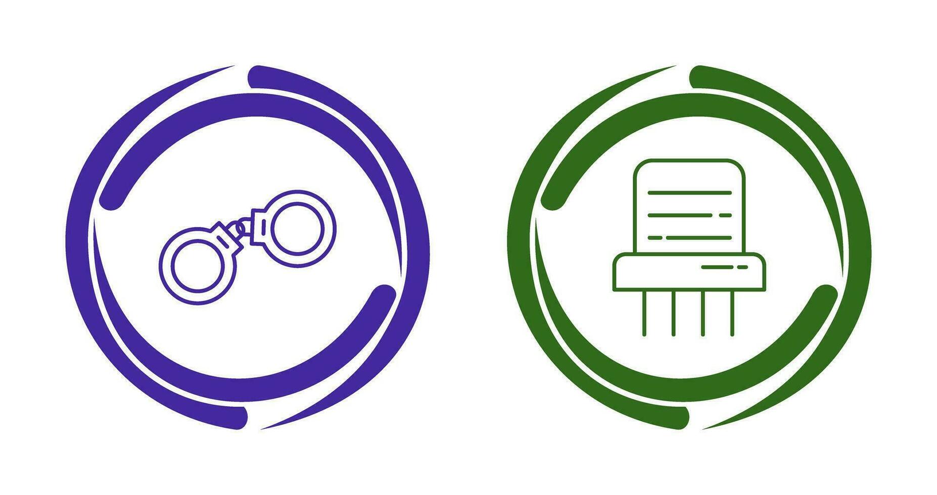 Handcuffs and Paper Shredder Icon vector