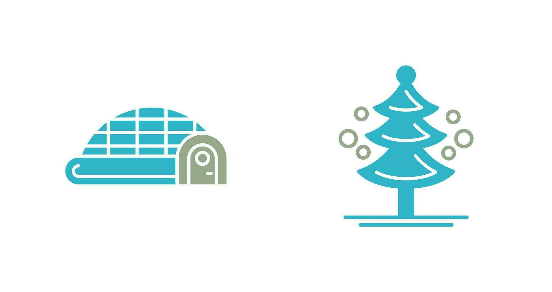 Igloo and Pine Tree Icon vector