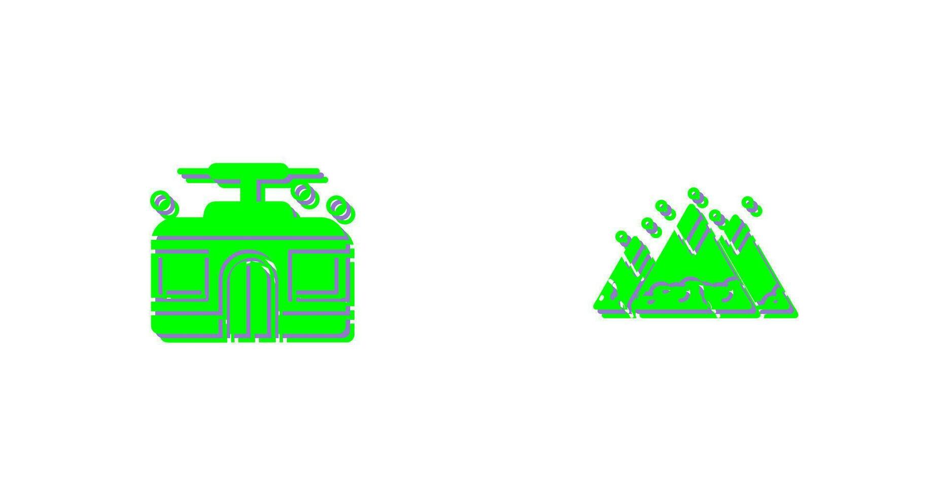 Mountain and Cable Car Icon vector