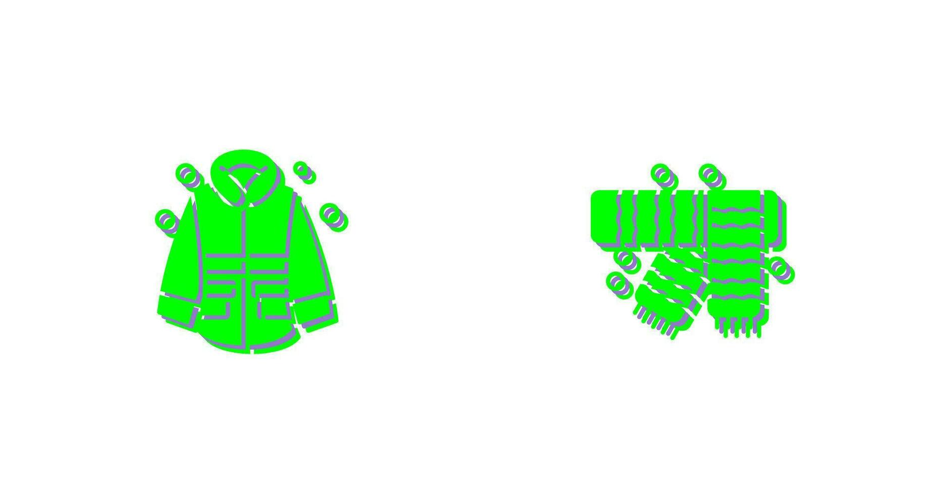 Winter Jacket and Winter Scarf Icon vector