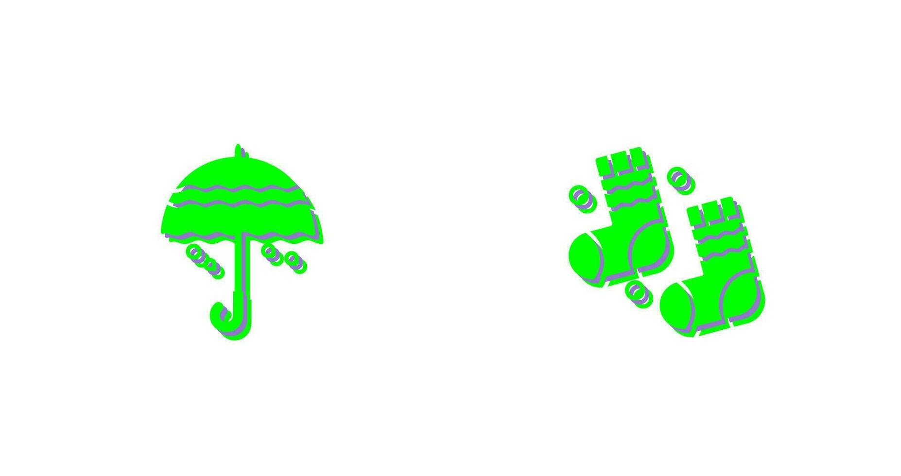 Umbrella and Winter Socks Icon vector