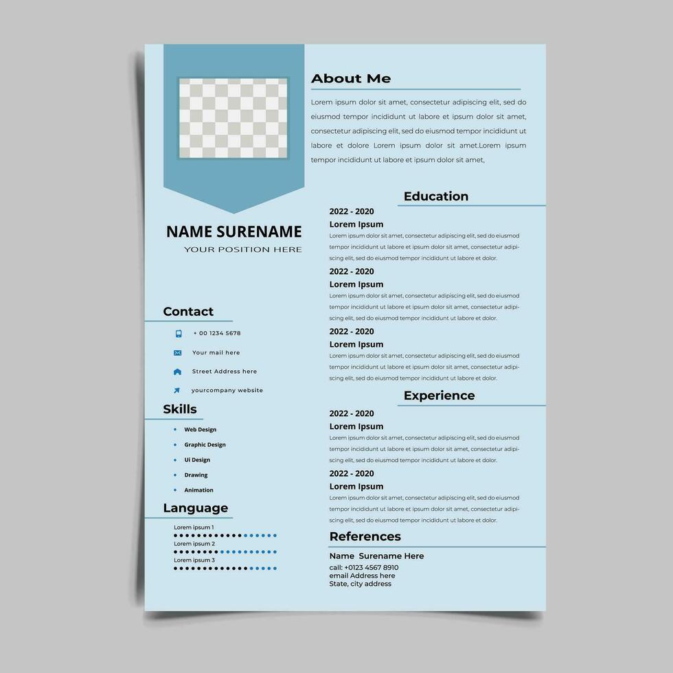 Professional Resume CV vector Graphic Templates