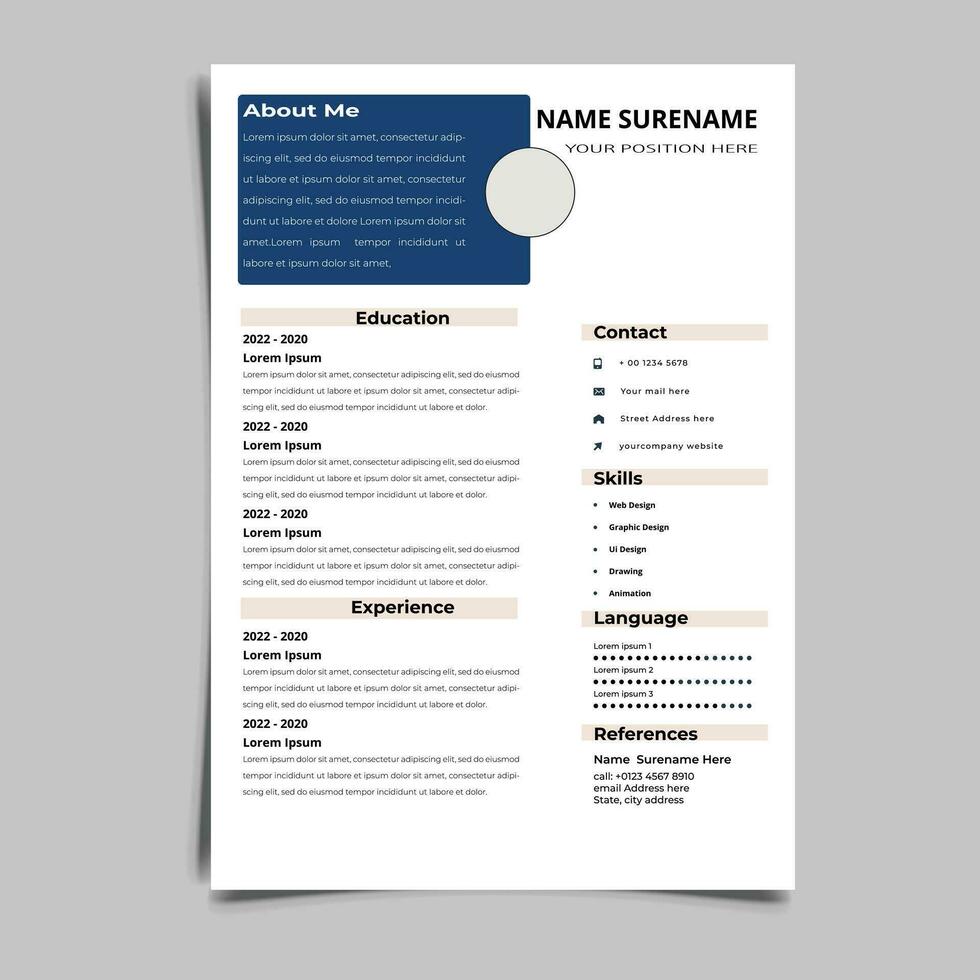 Professional Resume CV vector Graphic Templates