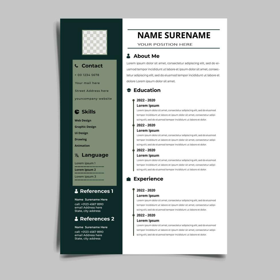 Professional Resume CV vector Graphic Templates