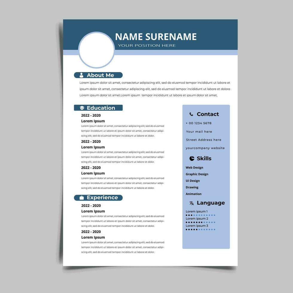 Professional Resume CV vector Graphic Templates