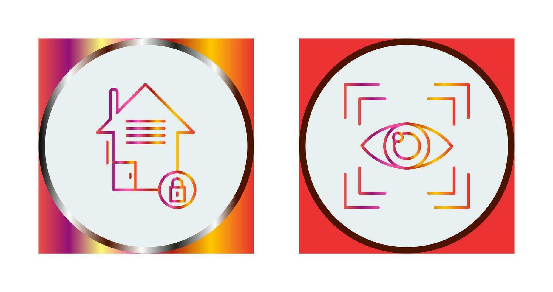 Real Estate and Eye Scan Icon vector