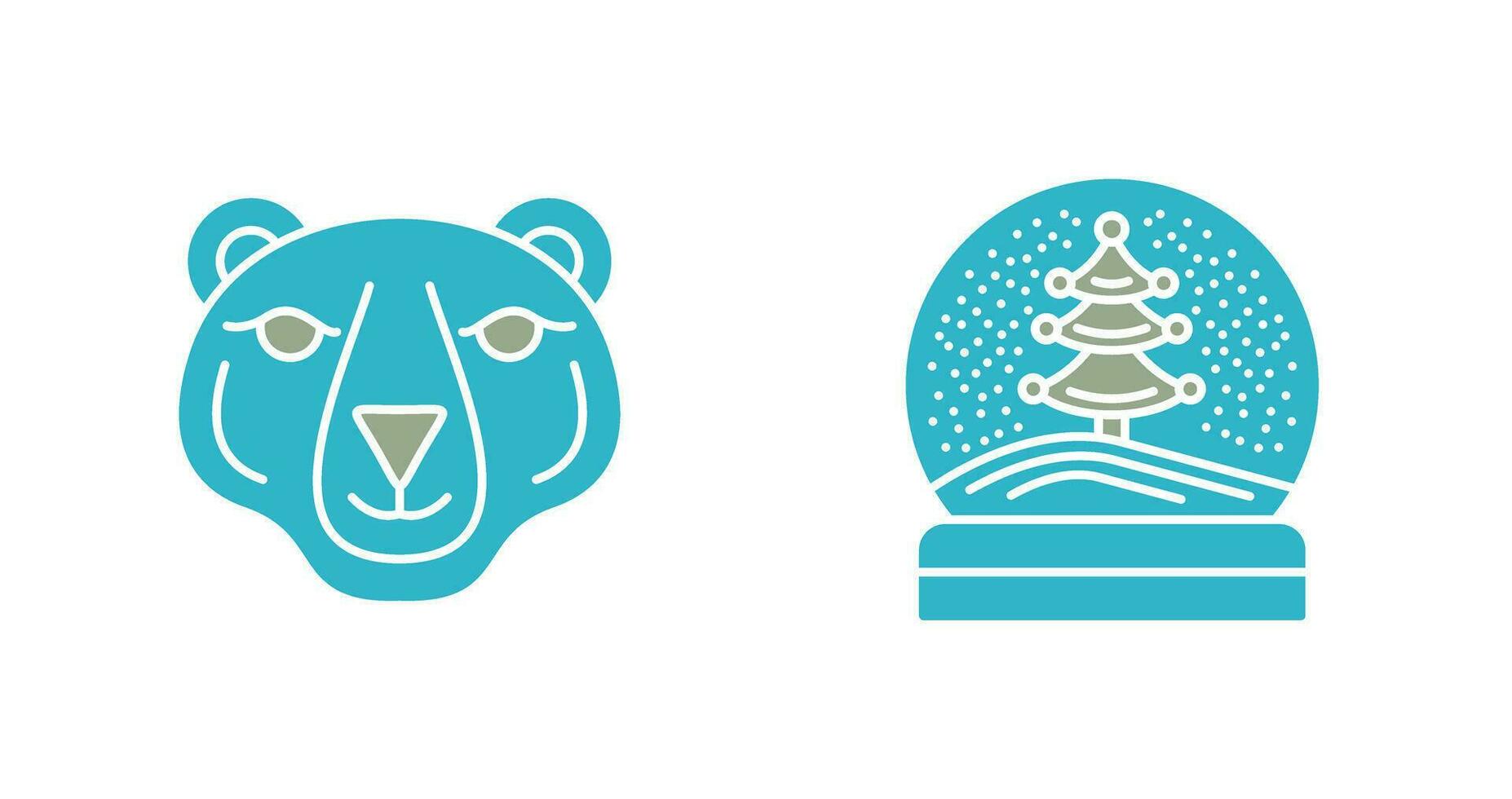 Polar Bear and Snow Globe Icon vector