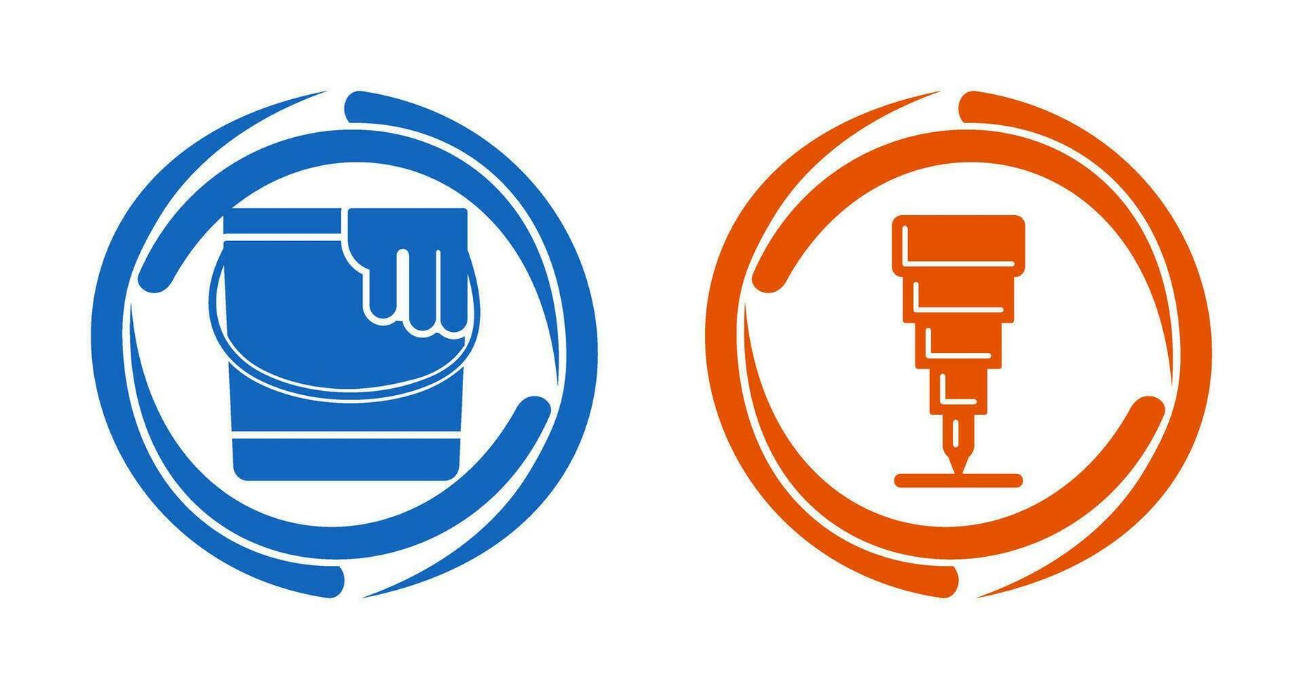 Paint Bucket and Fine tip Pen Icon vector