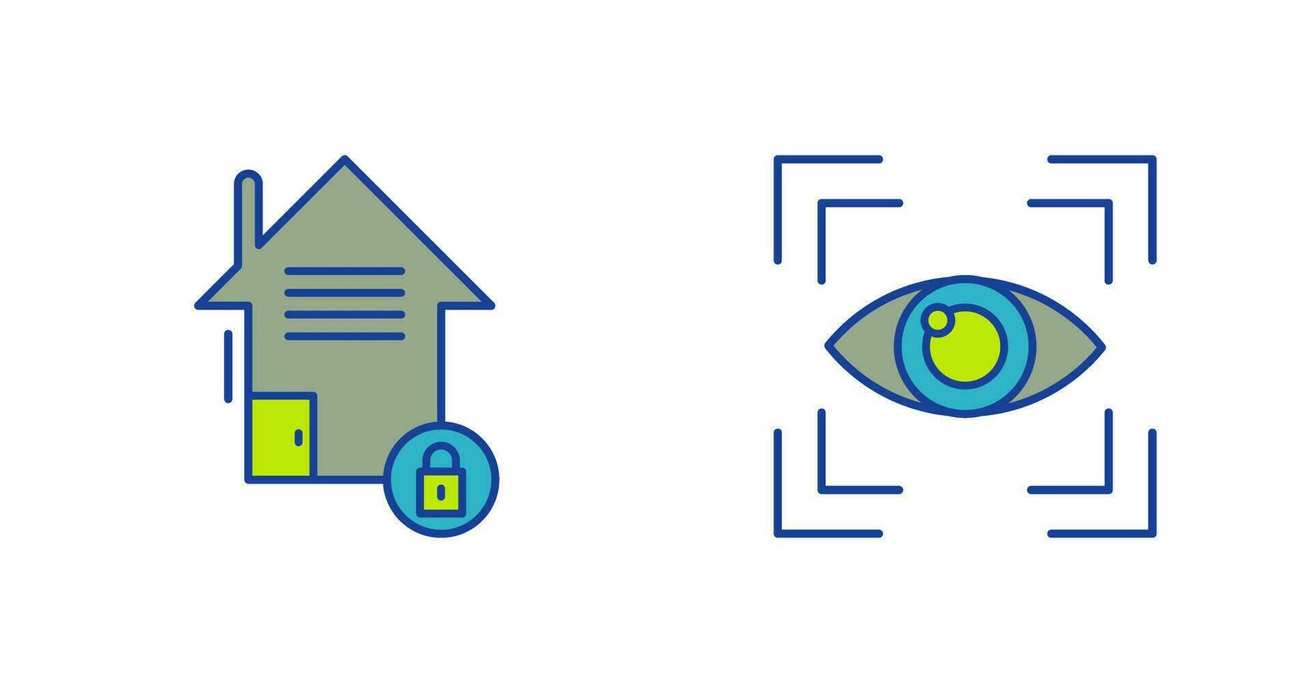 Real Estate and Eye Scan Icon vector