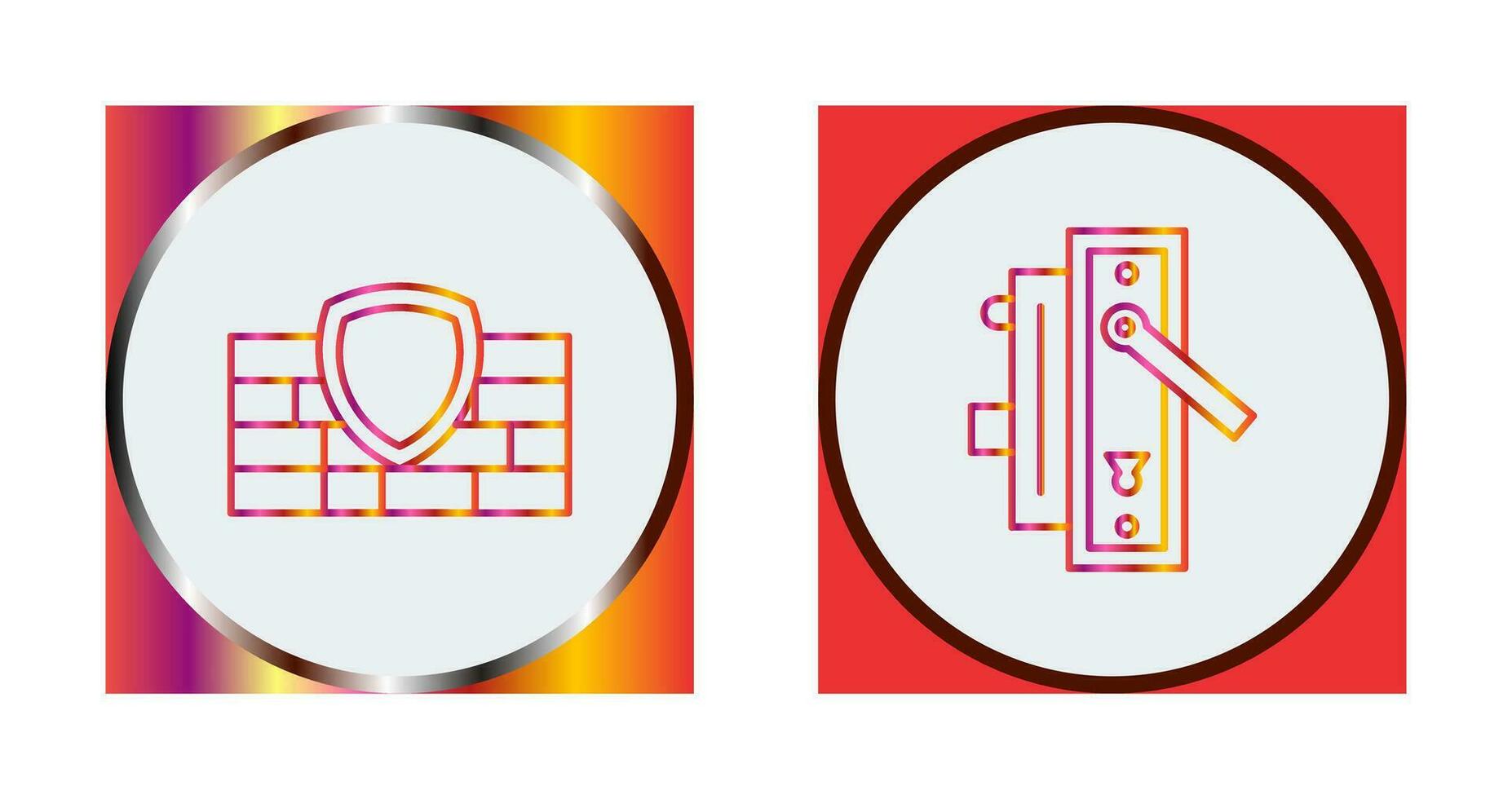 Firewall and Door Handle Icon vector