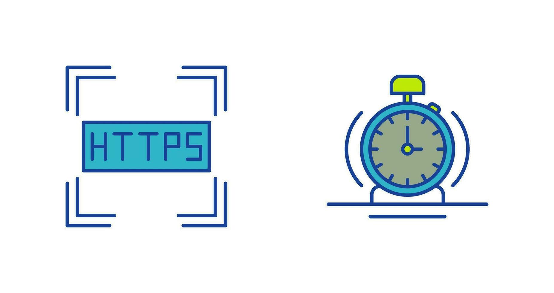 Https and Alarm Icon vector