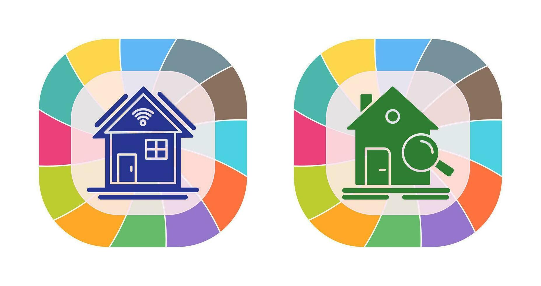 Search and Smart Home Icon vector