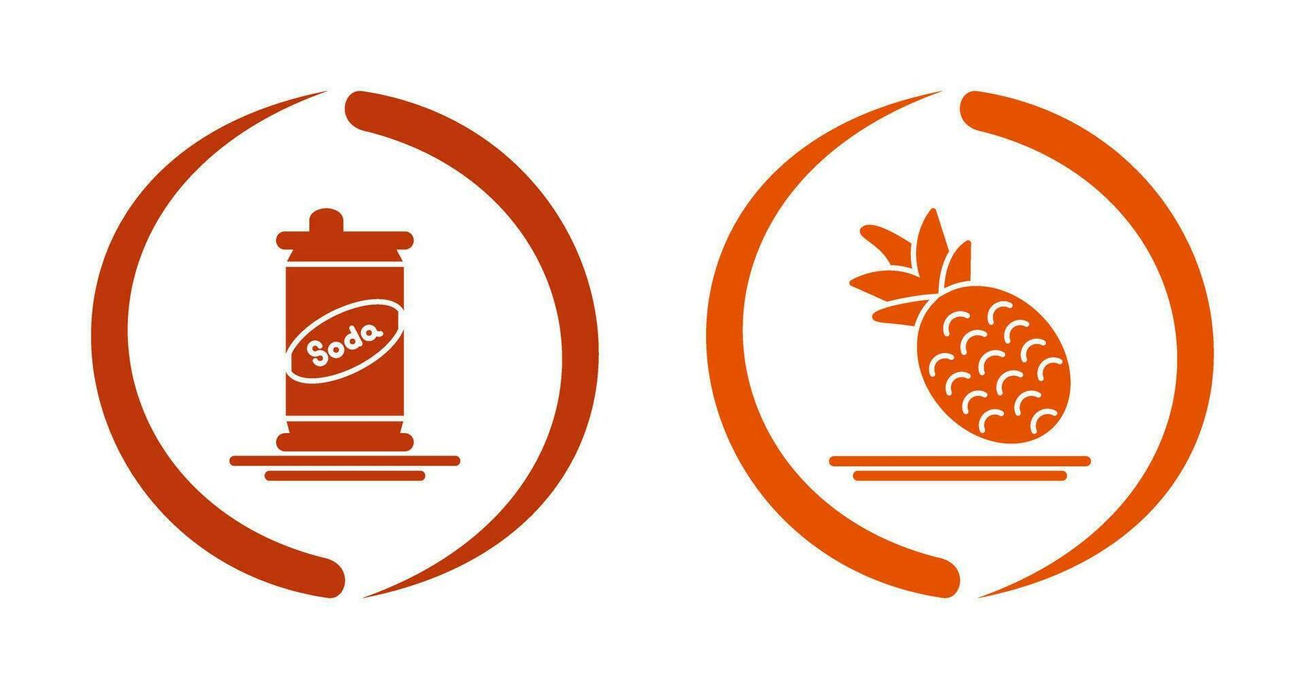 Soda Can and Pineapple Icon vector