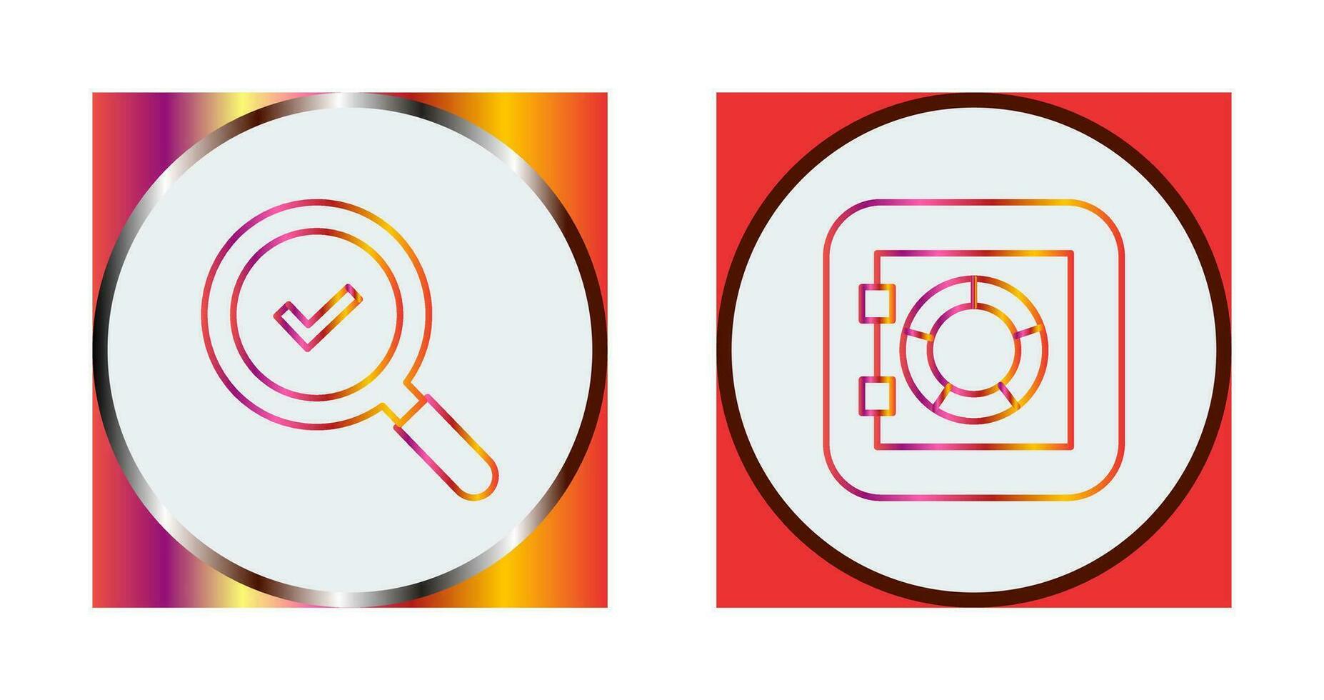 Magnifying Glass and Safe Box Icon vector