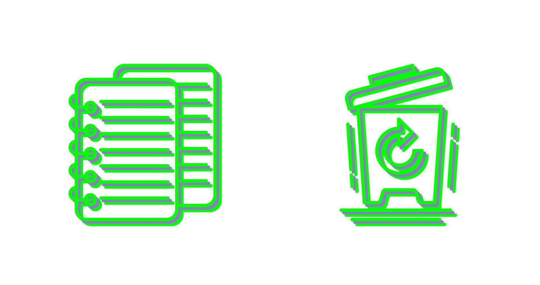 notes and bin Icon vector