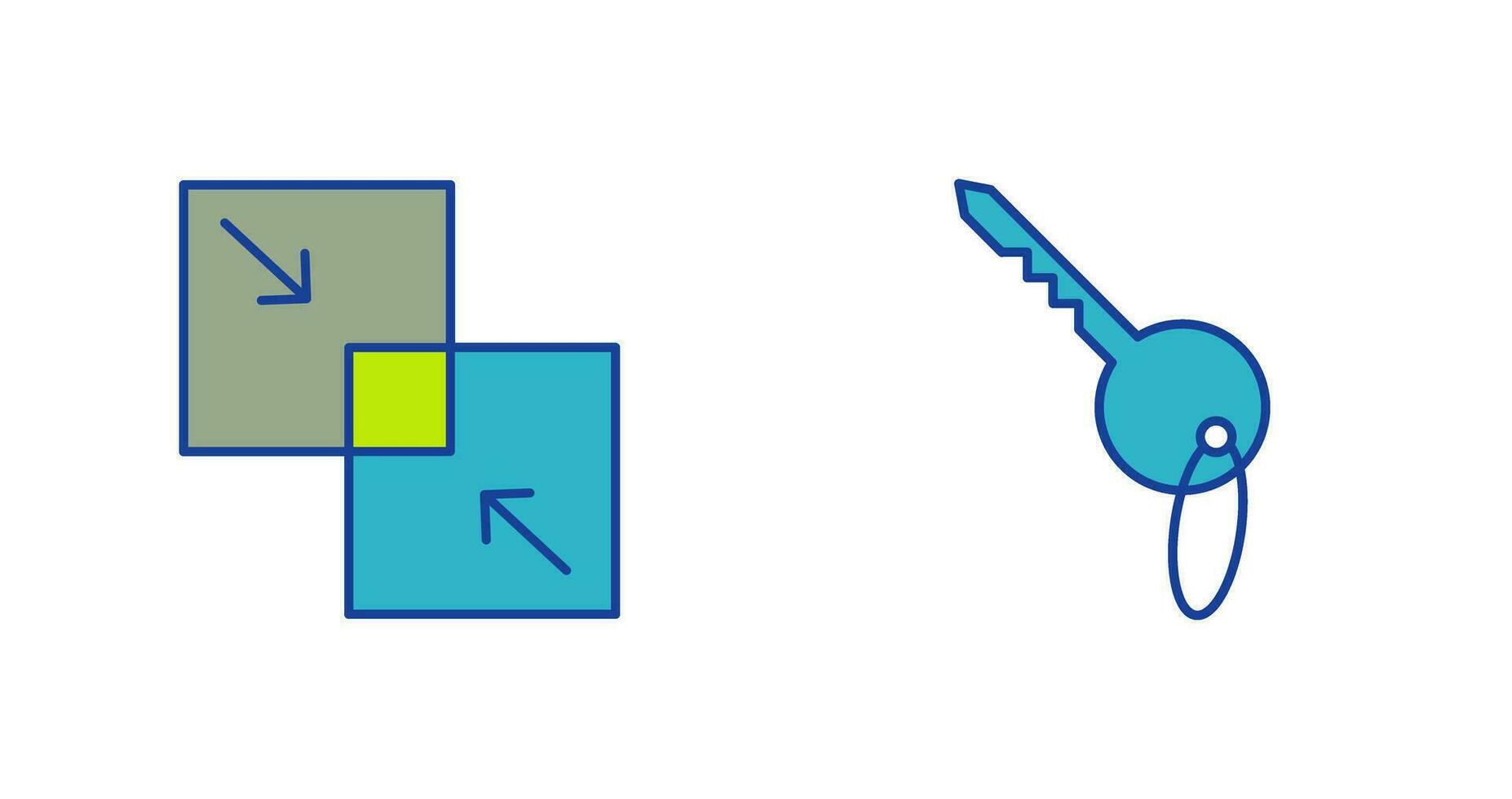 Combine and Key Icon vector