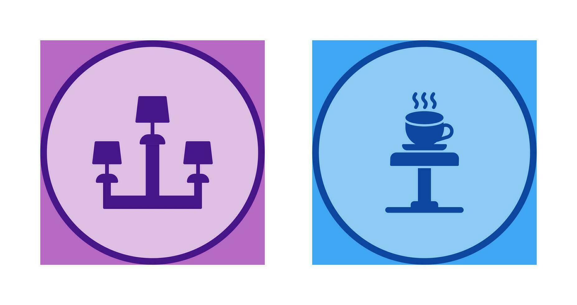 Lamp and Coffee Table Icon vector