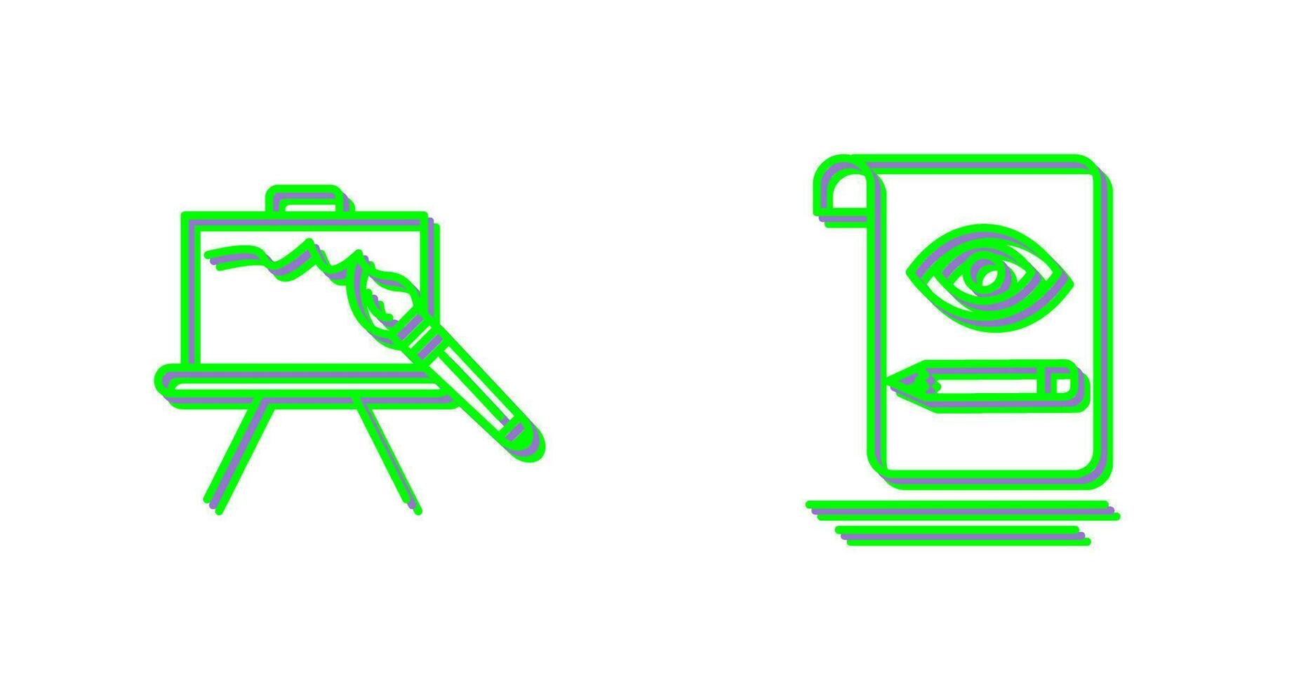 canvas and sketch Icon vector