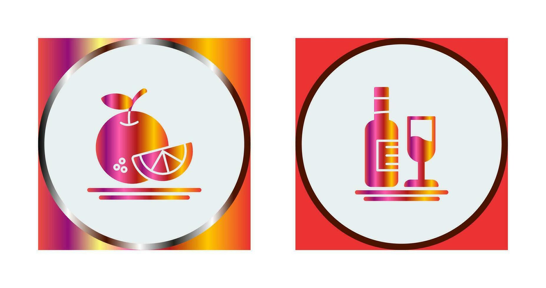 Orange and White Wine Icon vector