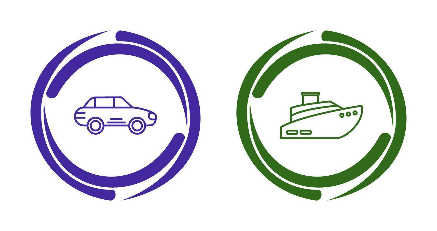 Car and Ship Icon vector