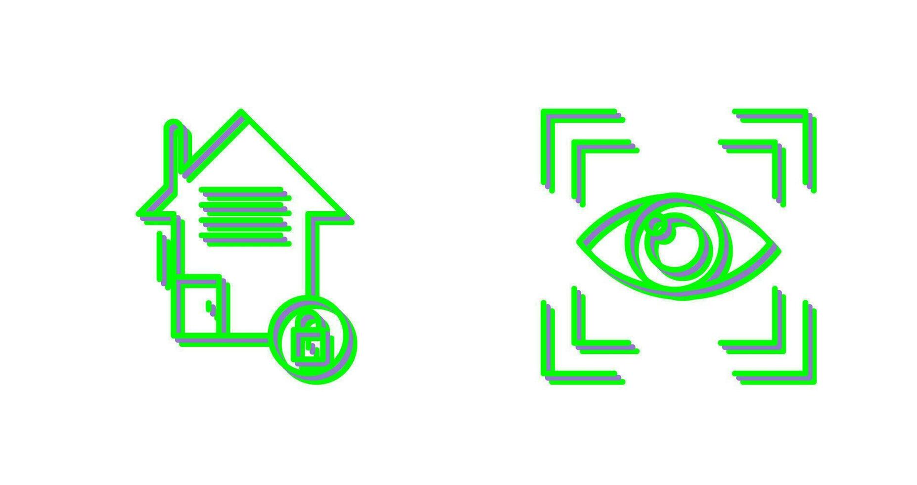 Real Estate and Eye Scan Icon vector