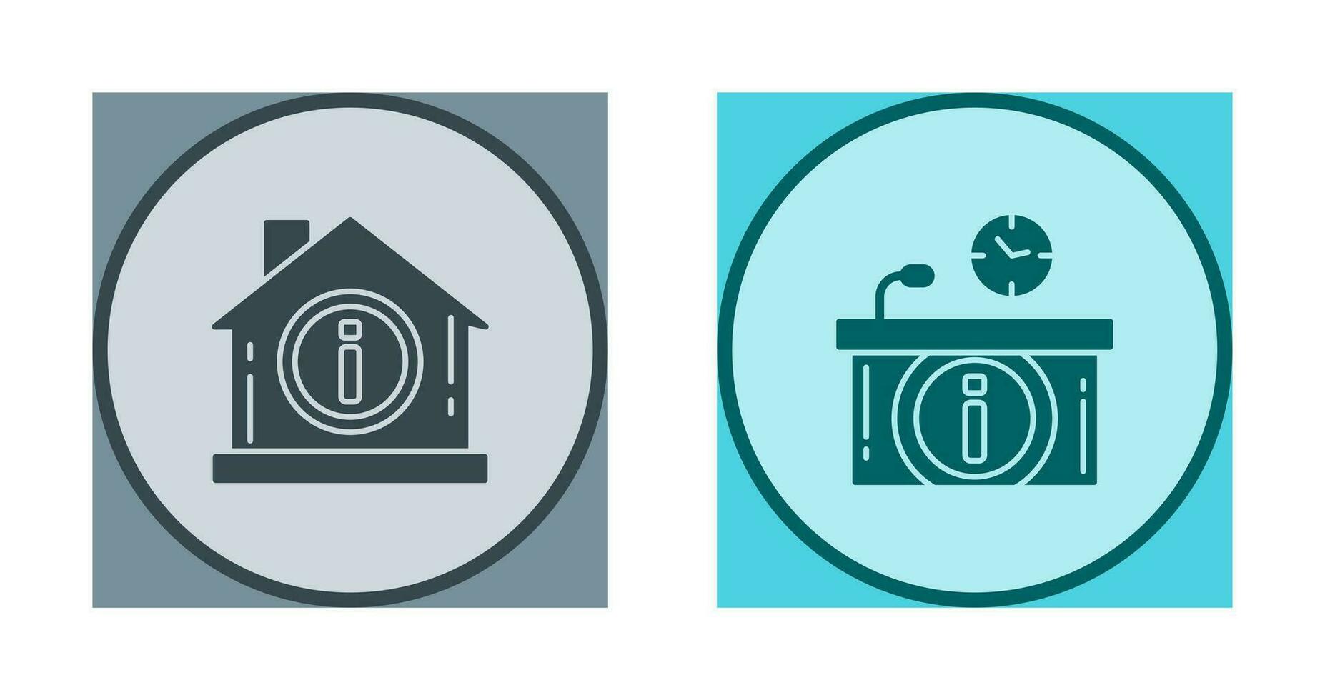 house and information desk Icon vector