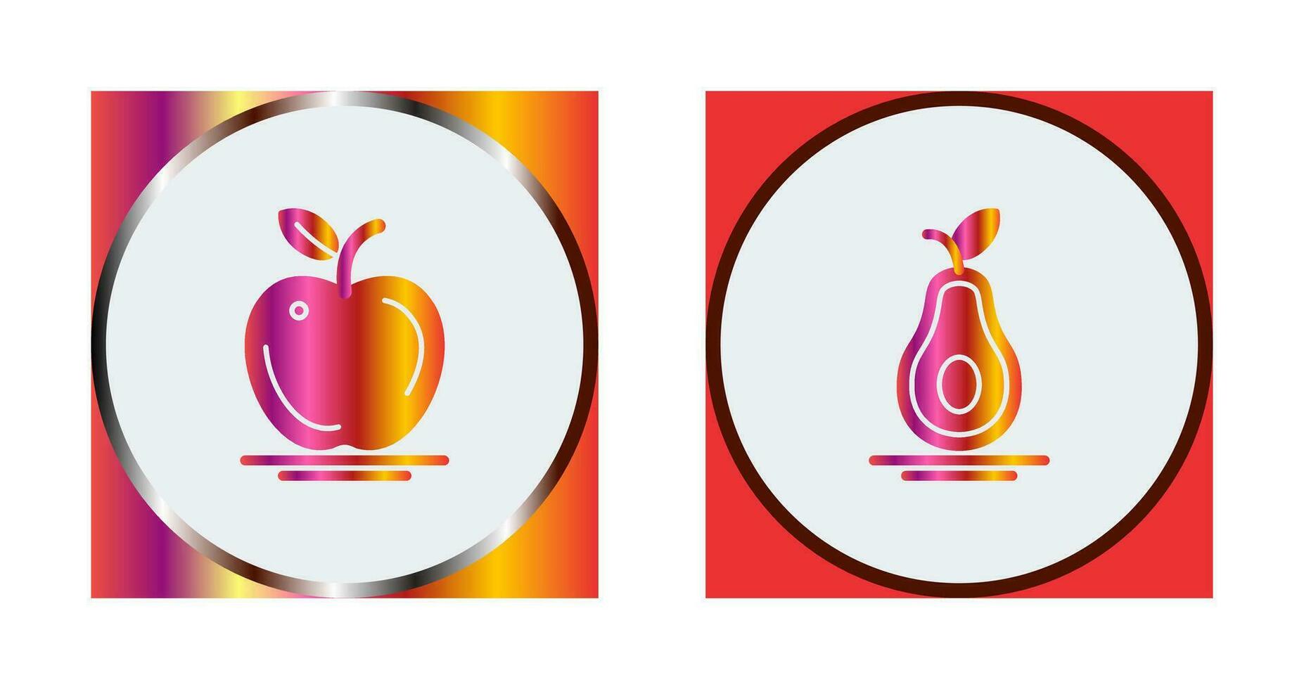 manzana y aguacate icono vector