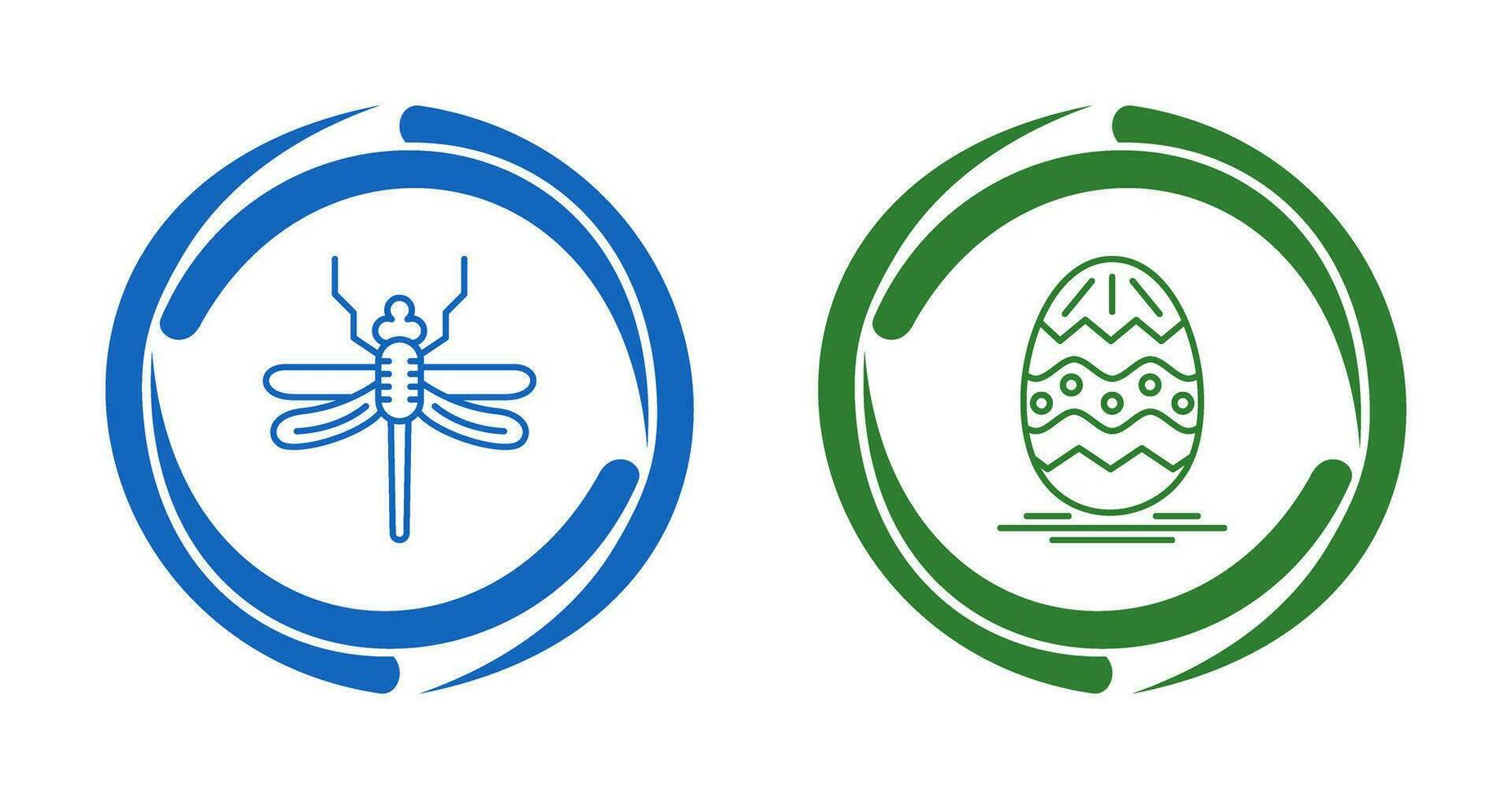 Dragonfly and Easter  Icon vector