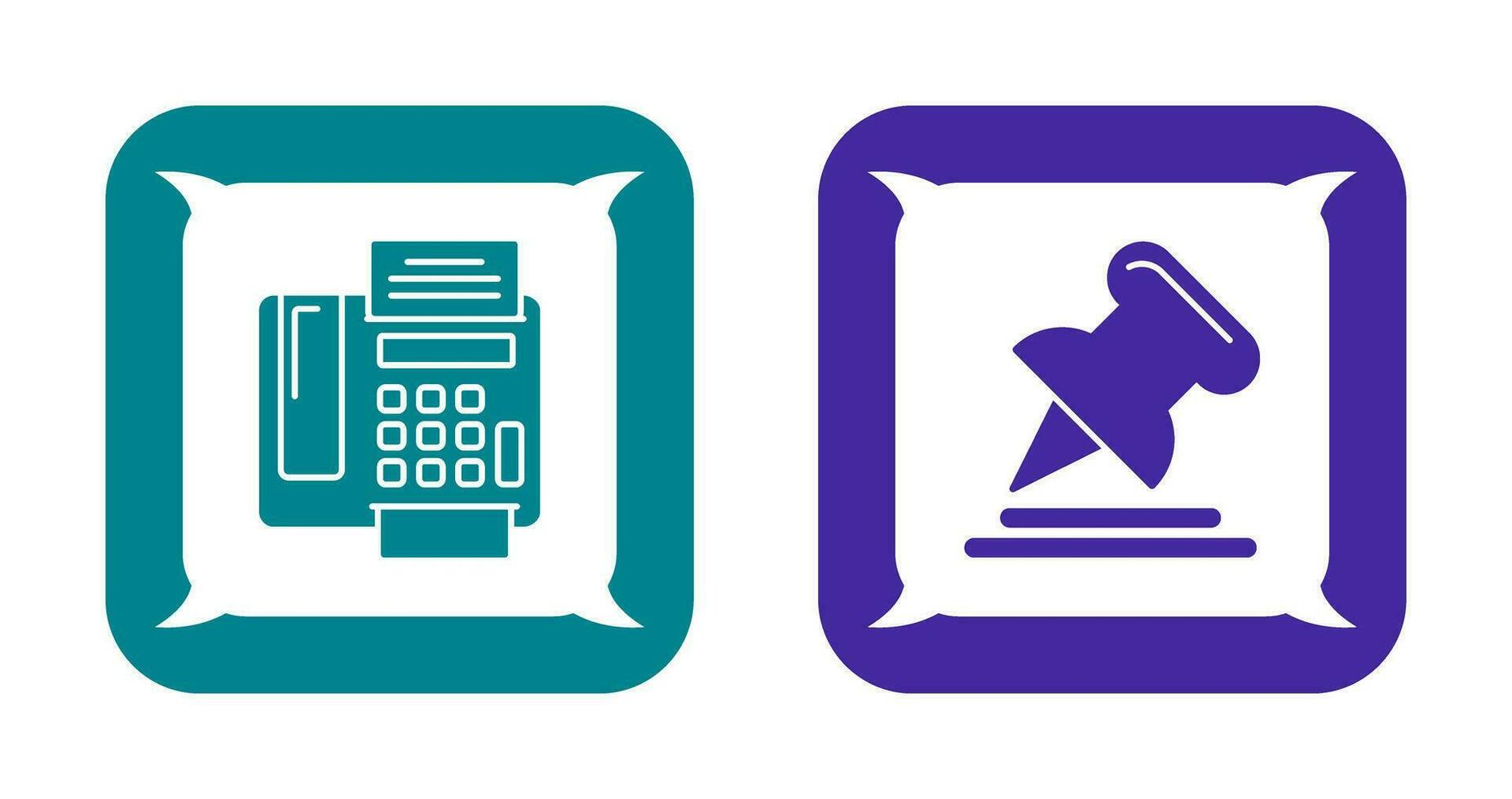 Fax Machine and Pin Icon vector