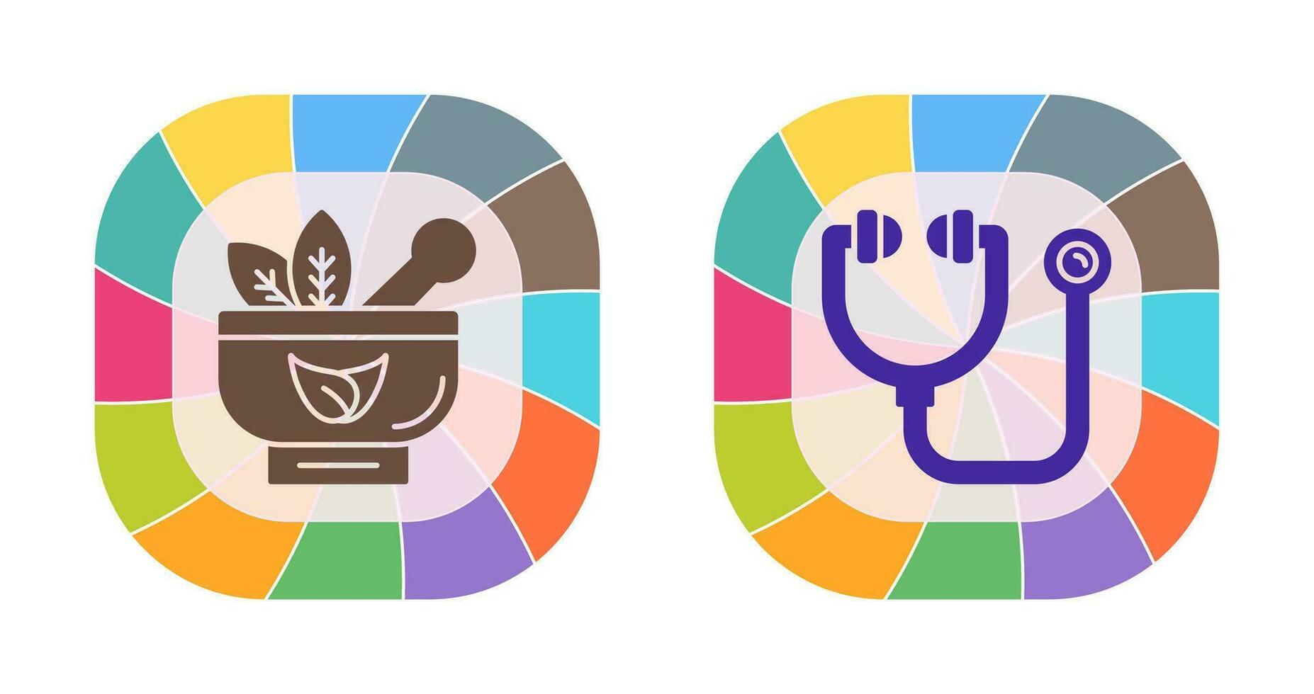 Ayurvedic and Stethoscope Icon vector