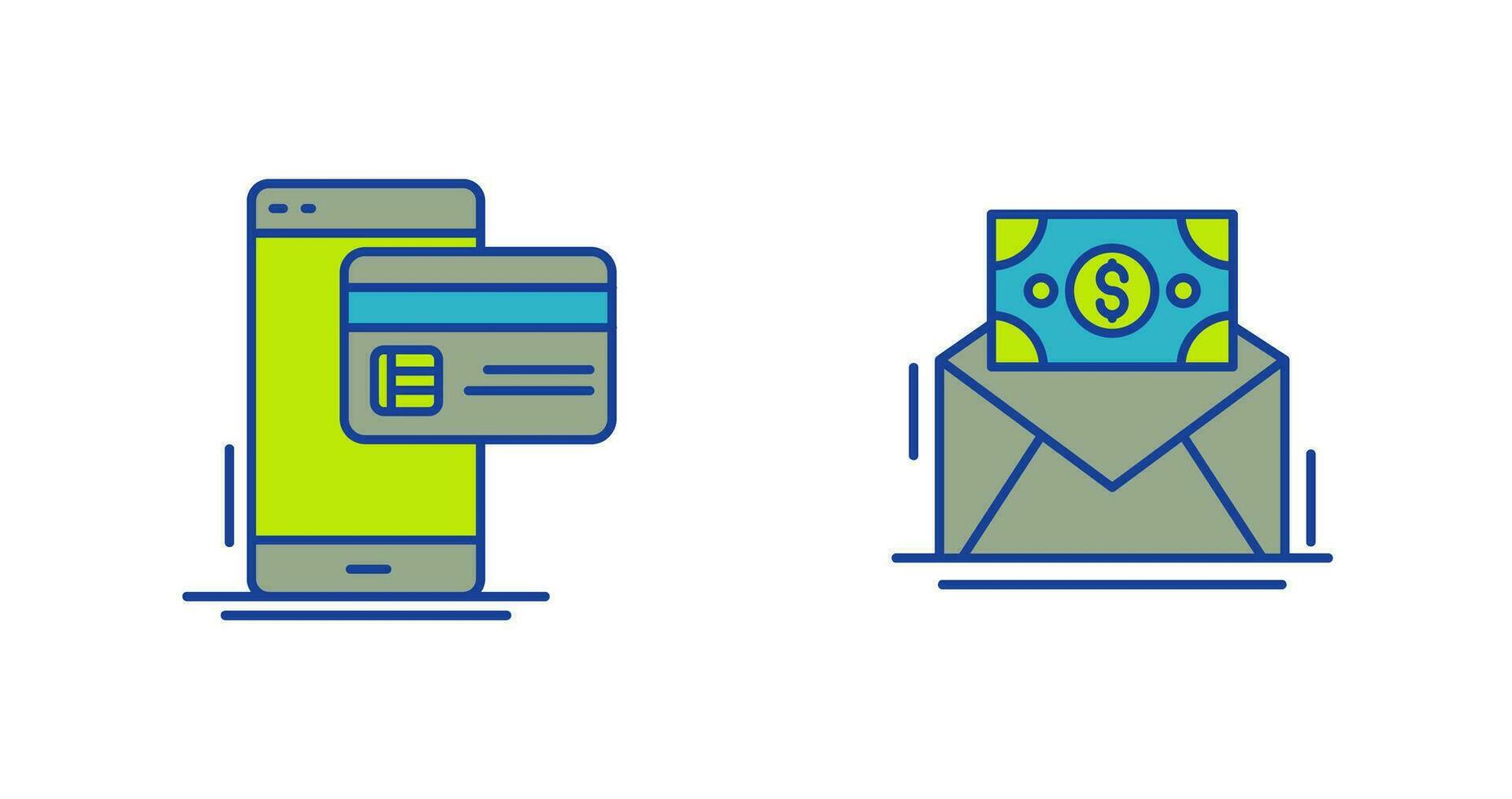 Cashless Payment and Mail Coin Icon vector
