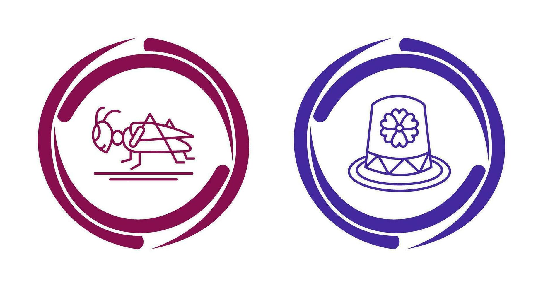 Grasshopper and Hat Icon vector