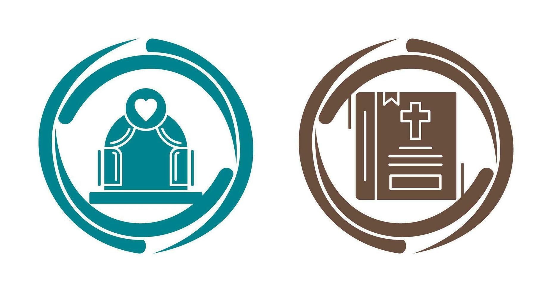 Arch and Bible  Icon vector