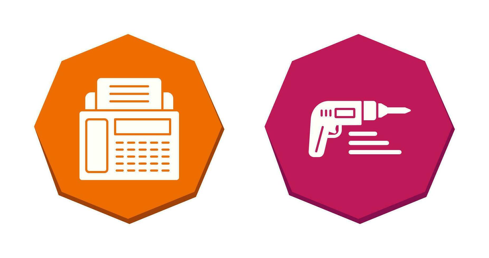 Fax Machine and Drill Icon vector