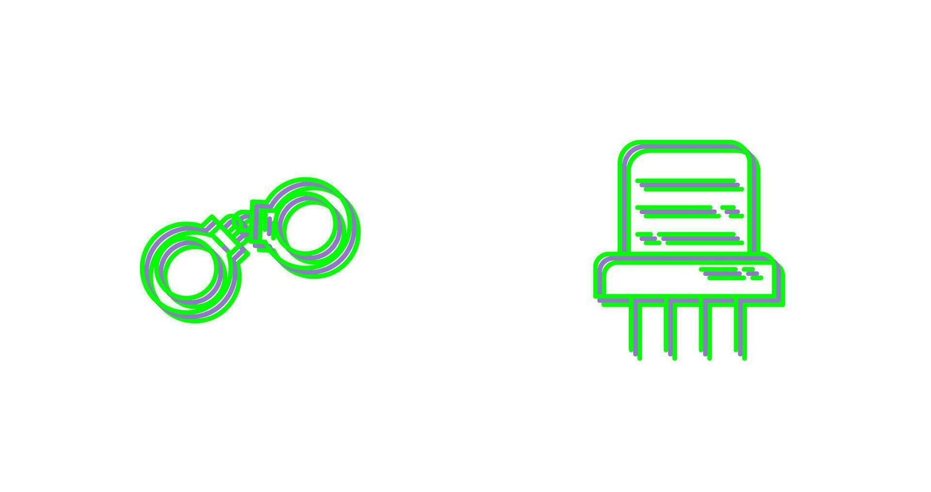 Handcuffs and Paper Shredder Icon vector