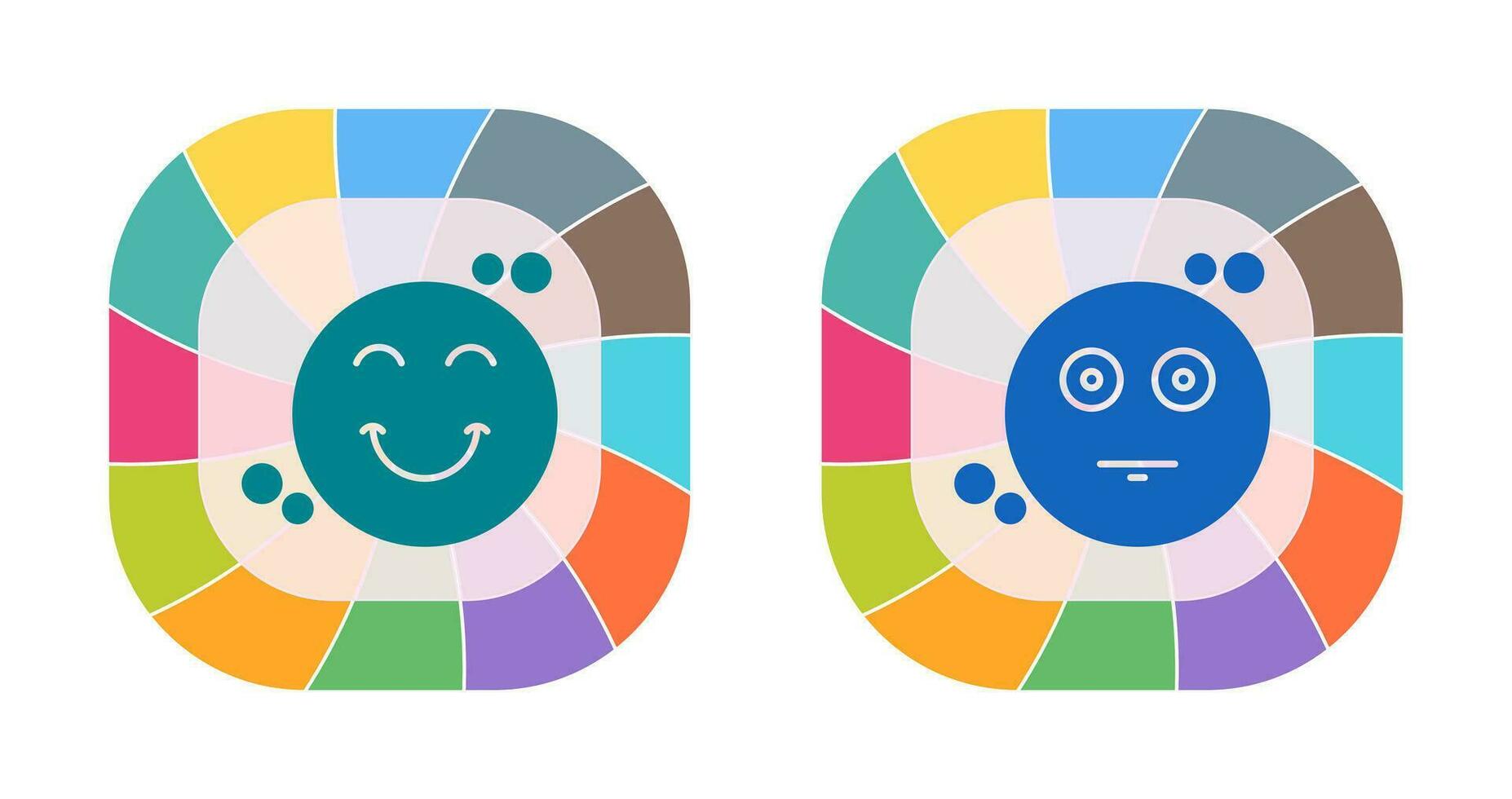 Smile and Neutral Icon vector