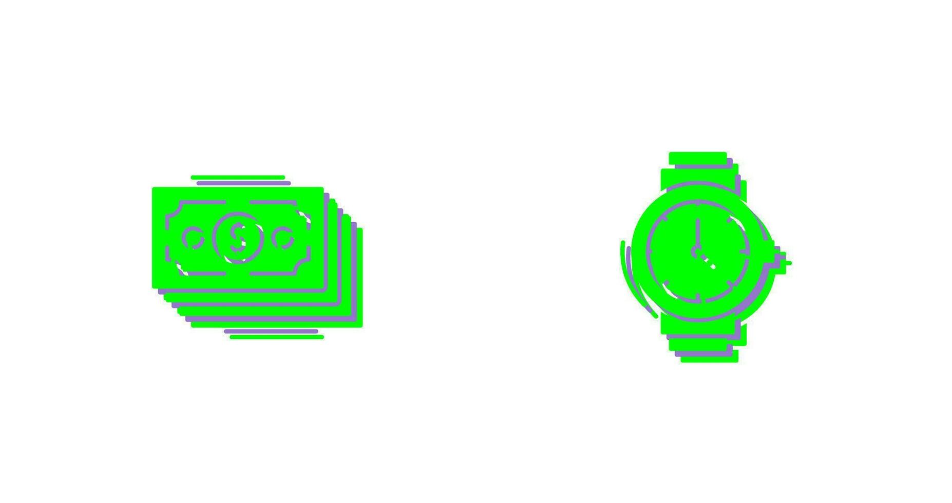 Money and Wristwatch Icon vector