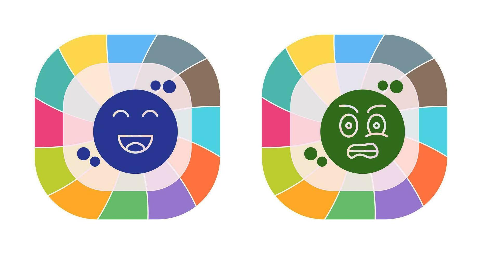 Happiness and Grimacing Icon vector