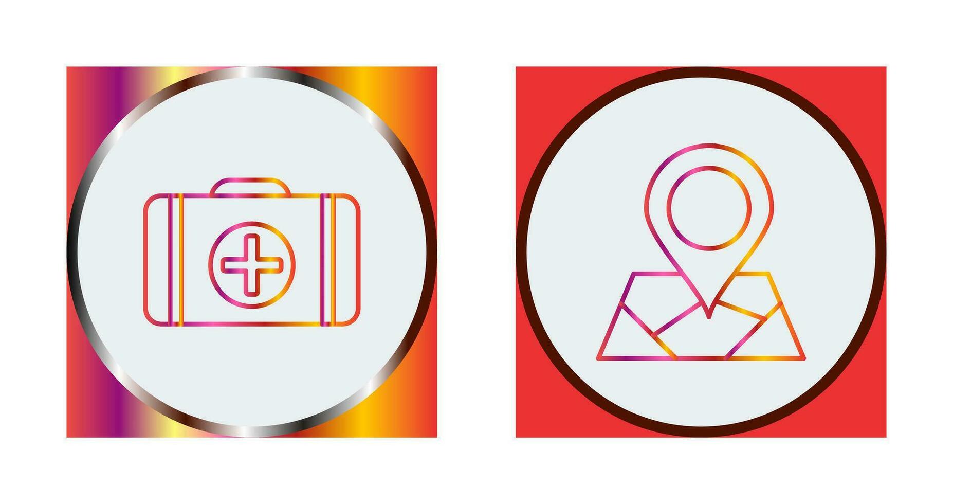 First Aid Kit and Map Icon vector