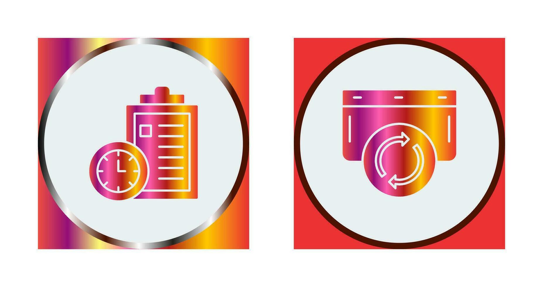 Time Management and Refresh Icon vector