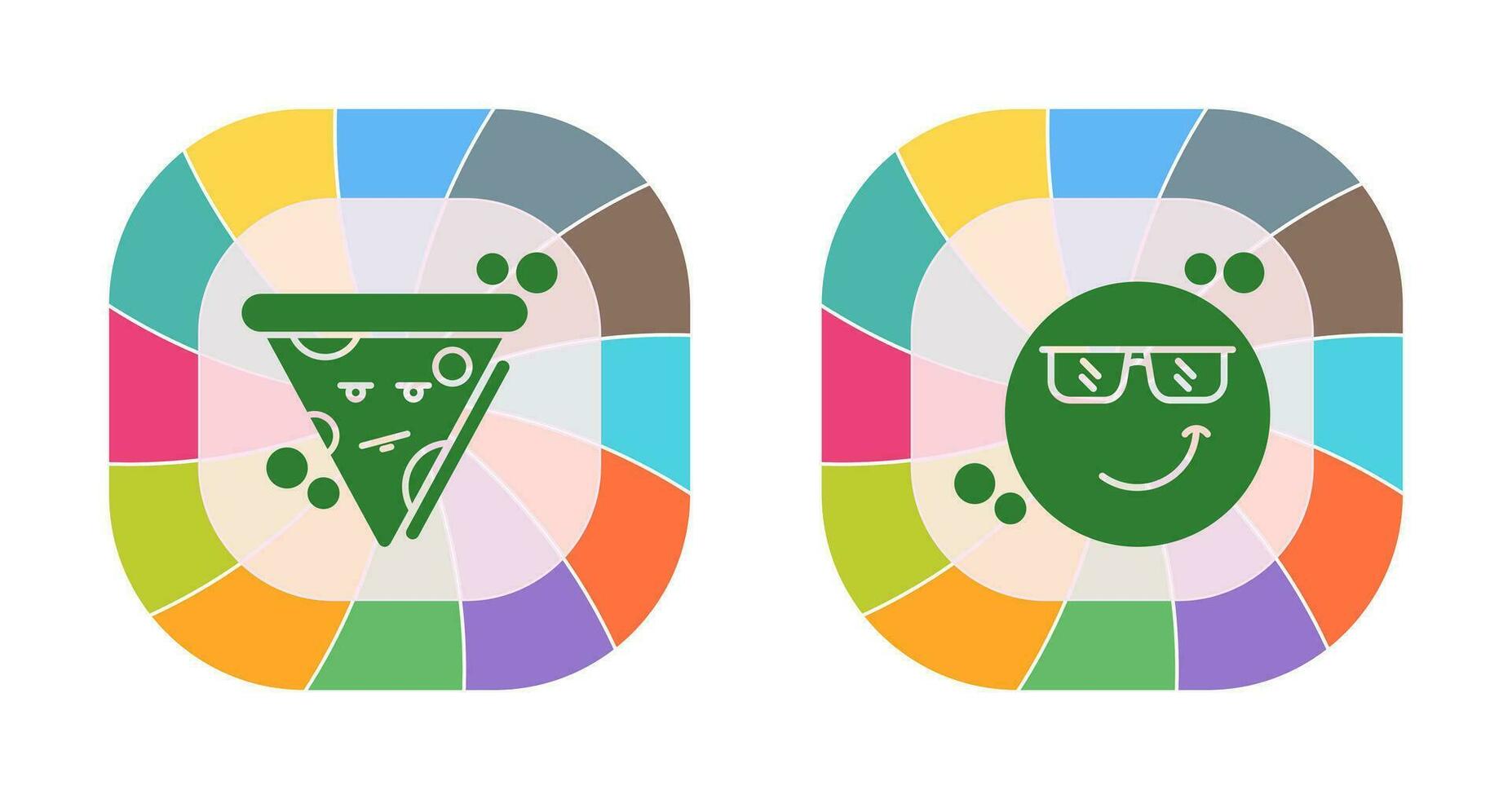 Pizza and Cool Icon vector