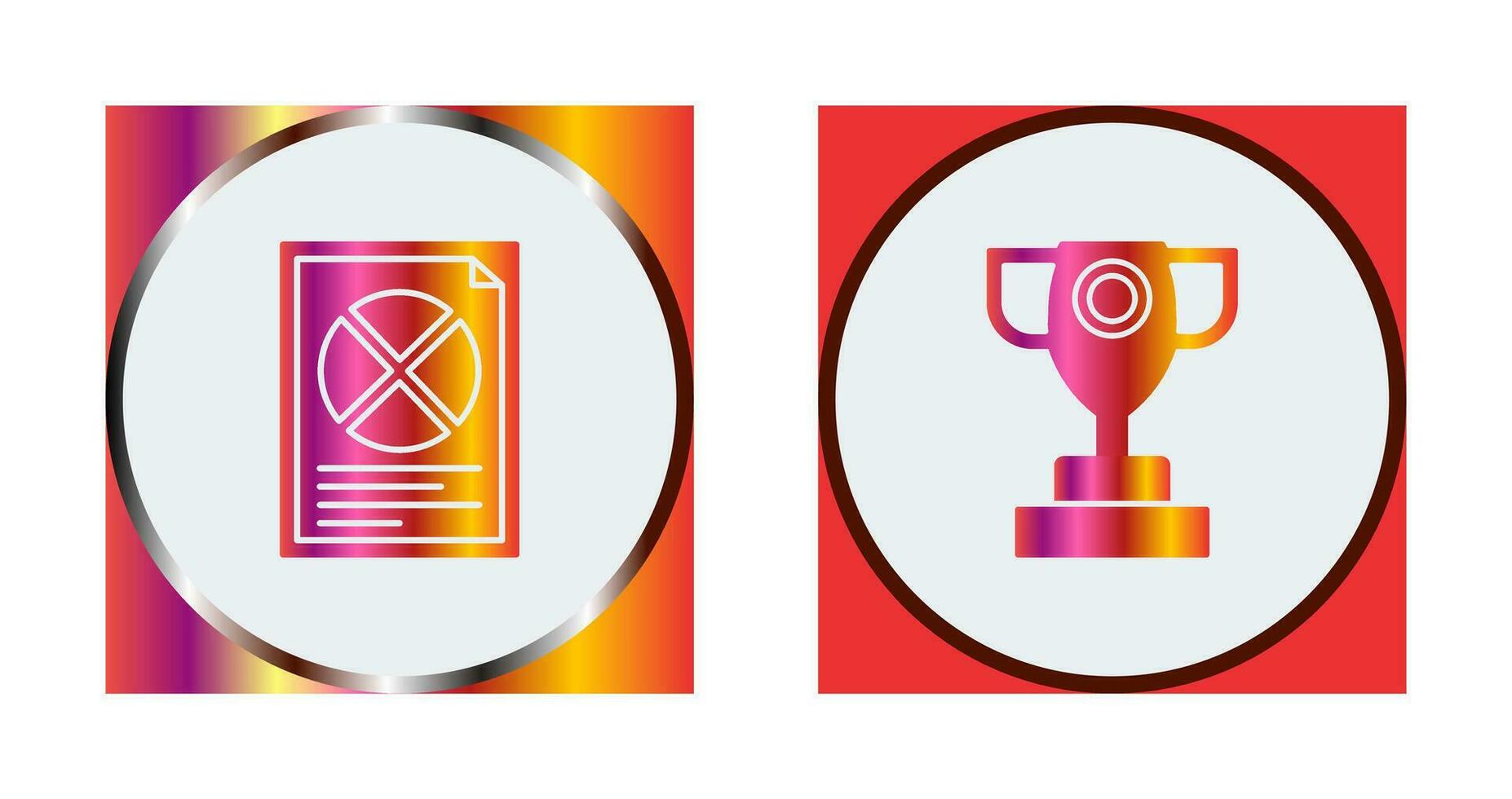 Pie Chart and Trophy Icon vector